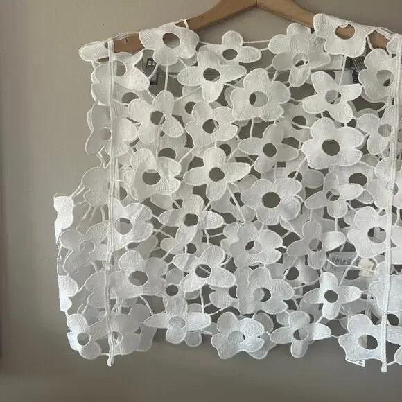 Anthropologie Maeve Maeve Floral Lace Vest OS NEW WITH TAGS - Picture 3 of 7